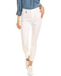 7 For All Mankind - White High-rise Ankle Skinny Jean - Lyst