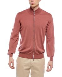 Brunello Cucinelli - Zip Wool & Cashmere-Blend Mock Neck Cardigan - Lyst