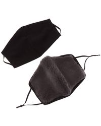 Adrienne Landau 2pc Face Warmer & Cloth Face Mask Set - Black