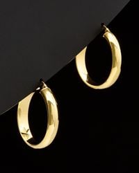 Italian Gold - 14k D-shape Round Hoops - Lyst