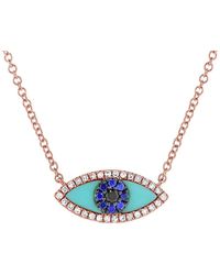 Sabrina Designs - 14k Rose Gold 0.23 Ct. Tw. Diamond & Gemstone Evil Eye Necklace - Lyst