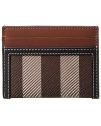 Burberry - Vintage Check E-canvas & Leather Card Case - Lyst