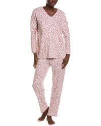 Natori - 2Pc Wild Instinct Printed Brushed Pajama Set - Lyst