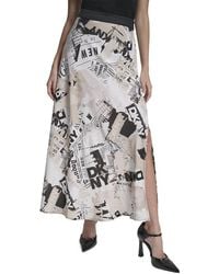 DKNY - Printed Pull-On Newspaper Skirt - Lyst