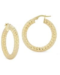 Italian Gold - 14k Thick Hoops - Lyst
