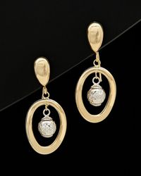 Italian Gold - 14k Two-tone Drop Earrings - Lyst