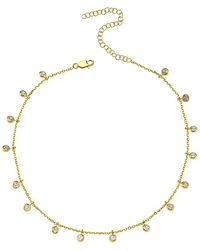 Amorium - 18k Yellow Gold Plated Cz Carina Choker Necklace - Lyst