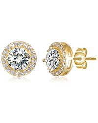 Rachel Glauber - 14k Plated Cz Studs - Lyst