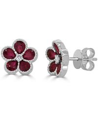 Sabrina Designs - 14K 1.96 Ct. Tw. Diamond & Ruby Hoop Earrings - Lyst