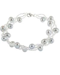 Splendid - Rhodium Plated 6-7mm Pearl Bracelet - Lyst