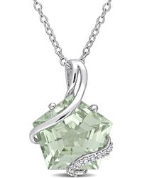Rina Limor - Silver 6.56 Ct. Tw. Diamond & Green Amethyst Necklace - Lyst