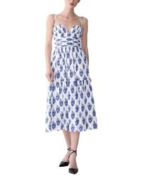 Carolina Herrera - Spaghetti Strap Bustier A-Line Midi Dress - Lyst