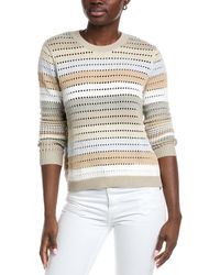 Autumn Cashmere - Cotton By Pointelle Stripe Sweater - Lyst
