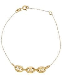 Italian Gold - 10K Puffed Mariner Link Adjustable Bracelet - Lyst