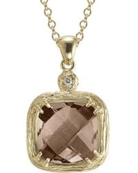 Reiss - Color Collection 14K 3.77 Ct. Tw. Diamond & Smokey Topaz Necklace - Lyst