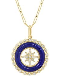 Effy Fine Jewelry - 14K 3.30 Ct. Tw. Diamond & Lapis Lazuli Necklace - Lyst
