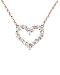 Forever Creations Signature - Forever Creations 14k Rose Gold 1.00 Ct. Tw. Diamond Heart Necklace - Lyst