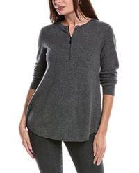 Forte - Pleat Back 1/4-Zip Cashmere Sweater - Lyst