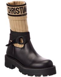 Dior - D-Major Knit & Leather Boot - Lyst