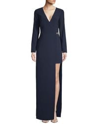 halston heritage satin and organza tiered degradé gown
