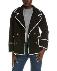 Marion - Double Breasted Blanket Stitch Jacket - Lyst