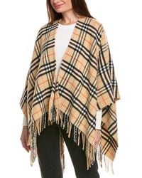 Burberry - Check Wool & Cashmere-Blend Cape - Lyst