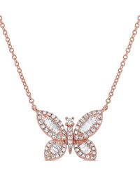 Sabrina Designs - 14k Rose Gold 0.33 Ct. Tw. Diamond Butterfly Necklace - Lyst