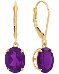 MaxColor - 14k 4.50 Ct. Tw. Amethyst Dangle Earrings - Lyst