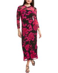 Anne Klein - Side Ruched Midi Dress - Lyst