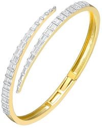 Genevive Jewelry - 14k Over Silver Cz Statement Bracelet - Lyst