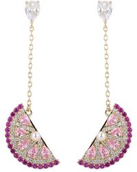 Eye Candy LA - 14k Plated Sweet Watermelon Cz Crystal Drop Earring - Lyst