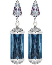 TIRAMISU - 18k 43.20 Ct. Tw. Diamond & Gemstone & Pearl Earrings - Lyst