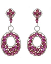 Diana M. Jewels - Fine Jewelry 18K 60.85 Ct. Tw. Diamond & Ruby Earrings - Lyst