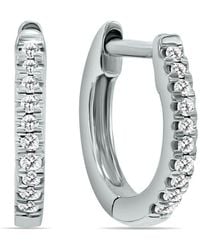 Diamond Select Cuts - 14K 0.25 Ct. Tw. Diamond Hoop Earrings - Lyst