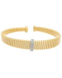 Meshmerise - 18k Over Silver 0.08 Ct. Tw. Diamond Goose Bangle Bracelet - Lyst