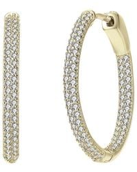 Rachel Glauber - 14k Over Silver Cz Clip-on Hoops - Lyst