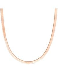 Sterling Forever - Cz Herringbone Chain Necklace - Lyst