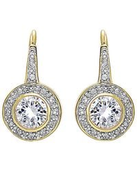 Genevive Jewelry - 14k Over Silver Cz Drop Earrings - Lyst