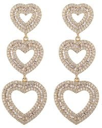 Eye Candy LA - The Luxe Collection Cz Tier Heart Drop Earrings - Lyst
