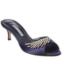 Manolo Blahnik - Lumada 50 Satin Mule - Lyst