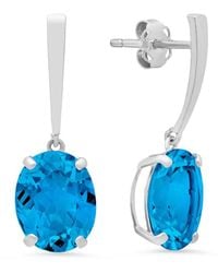 MaxColor - 14k 5.20 Ct. Tw. Blue Topaz Drop Earrings - Lyst