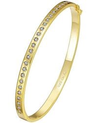 Rachel Glauber - 14K Plated Cz Bangle Bracelet - Lyst