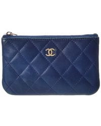 CHANEL - Quilted Lambskin Leather Small Cosmetic Case (Authentic Pre-Loved) - Lyst