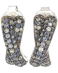 Suzy Levian - 18k & Silver 1.02 Ct. Tw. Sapphire Crossover Earrings - Lyst