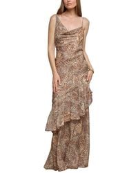 L'Agence - Viola Asymmetrical Cowl Neck Silk Gown - Lyst