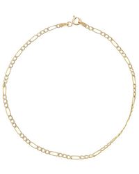 Italian Gold - 10K 2.25Mm Pave Semi-Solid Figaro Anklet - Lyst