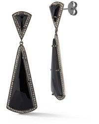 Banji Jewelry - Silver 2.00 Ct. Tw. Diamond & Black Onyx Drop Earrings - Lyst