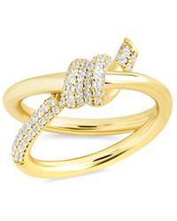 Sterling Forever - 14k Over Silver Cz Irene Twisted Ring - Lyst