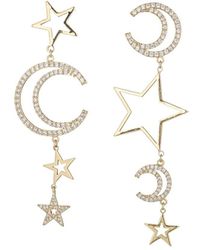 Eye Candy LA - The Luxe Collection Cz Celestial Star And Moon Drop Earrings - Lyst
