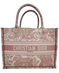 Dior - Canvas Toile De Jouy Embroidered Medium Book Tote (Authentic Pre-Loved) - Lyst